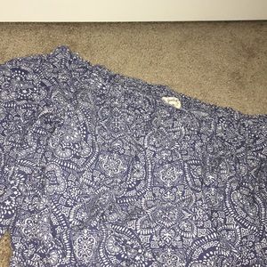 Blue Off shoulder crop top